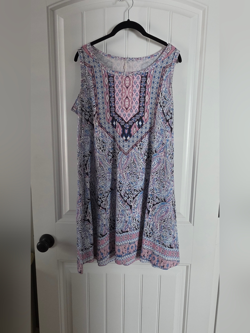 Bohemian Paisley Sundress in Pink and Blue